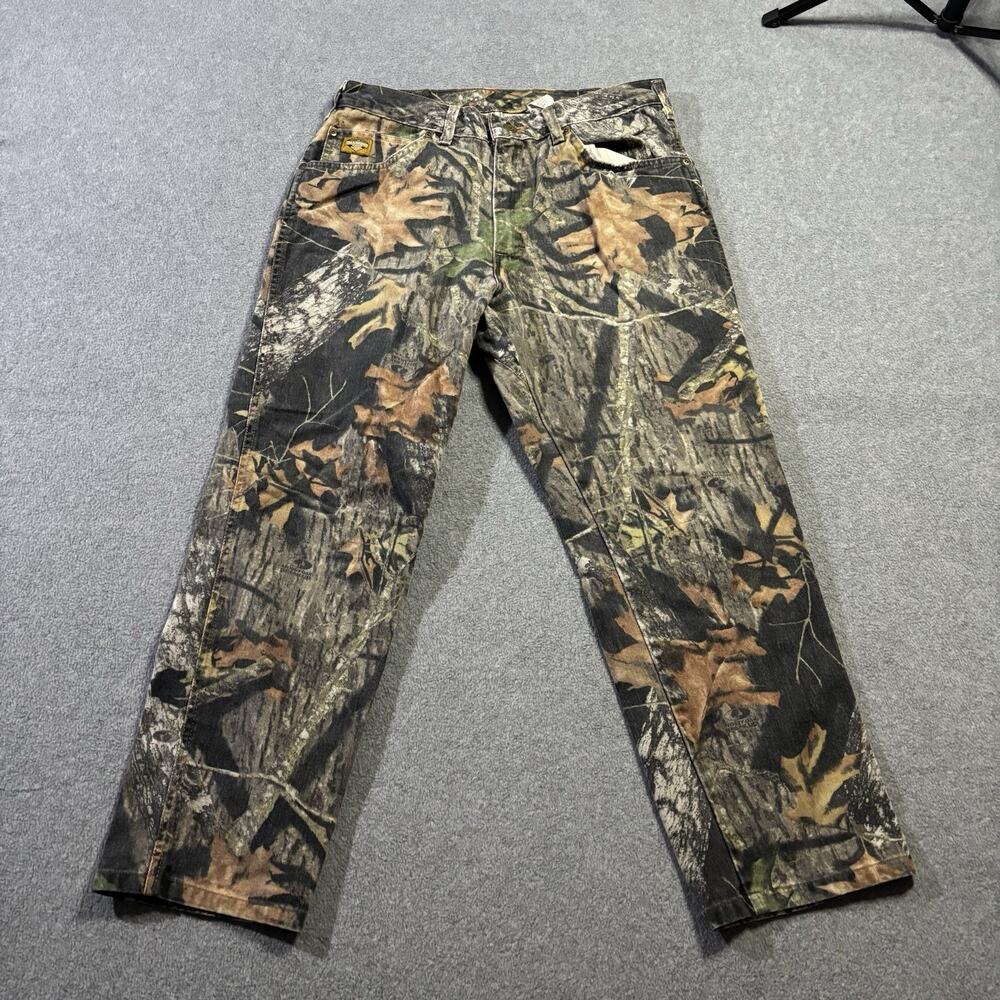 Vintage Diamond Cut Mossy Oak Camo Jeans Pants Men 32x27 Comfort Fit USA Made